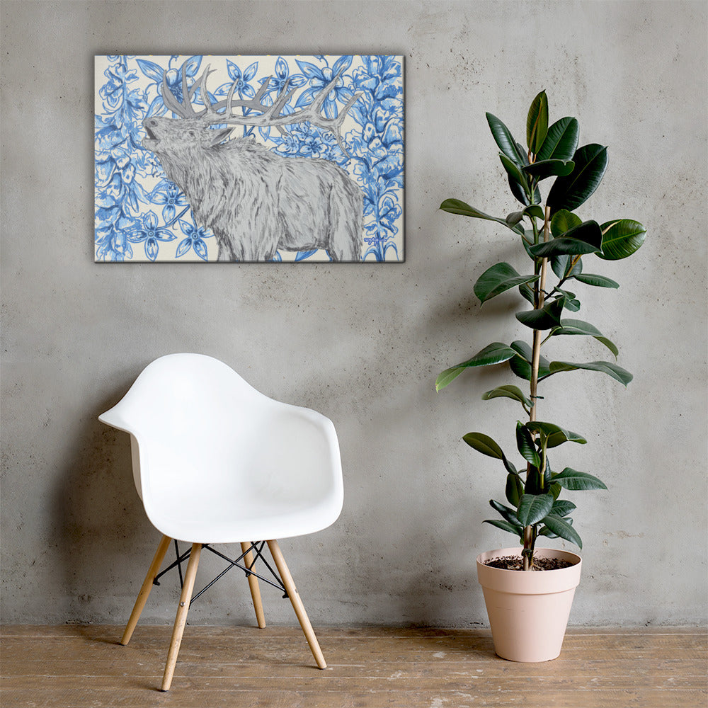 Appalachian Porcelain Elk Fine Art Canvas Print 24 x 36"