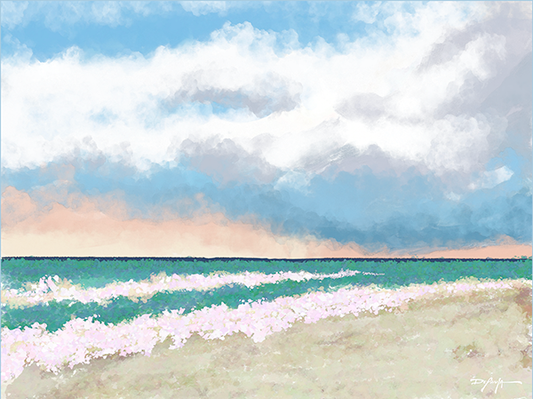 Rolling Waves Fine Art Landscape Canvas Print 18" x 24"