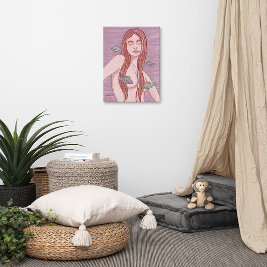 Wayfinder Woman Portrait Rose Quartz Fine Art Canvas 18" x 24"