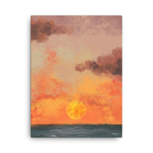 Rebirth Sunrise Coastal Fine Art Canvas Print 18" x 24"
