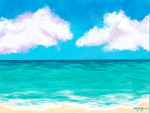 Caribbean Blues Fine Art  18" x 24"