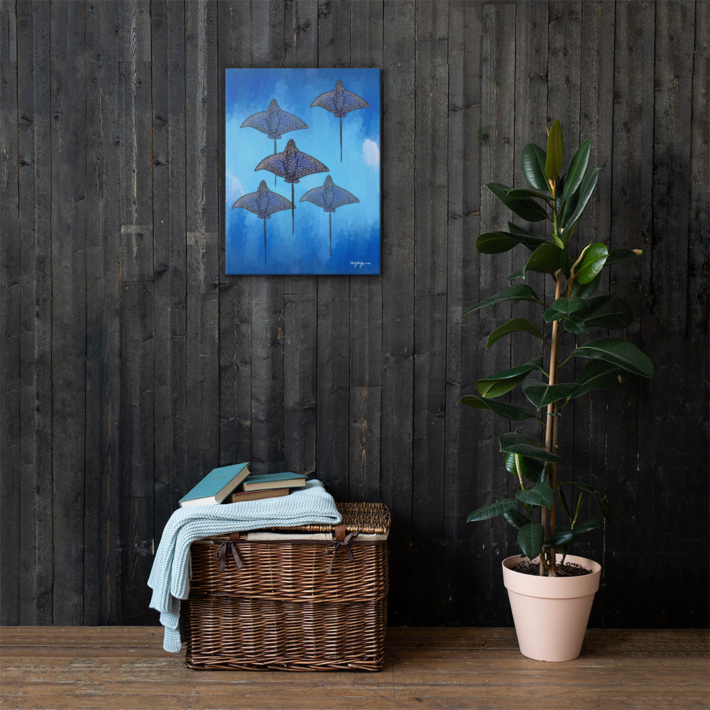 A Fever of Spotted Eagle Rays Fine Art Canvas Print 18 x 24"