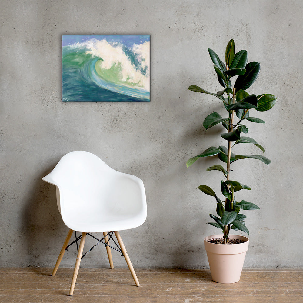 Crashing Emerald  Wave Fine Art Canvas Print 18" x 24"