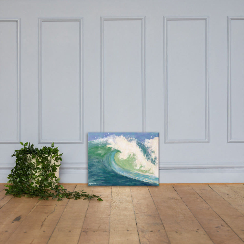 Crashing Emerald  Wave Fine Art Canvas Print 18" x 24"