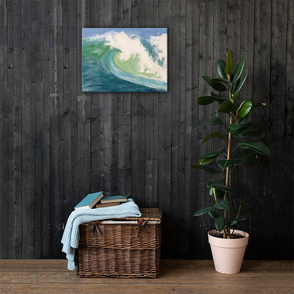 Crashing Emerald  Wave Fine Art Canvas Print 18" x 24"