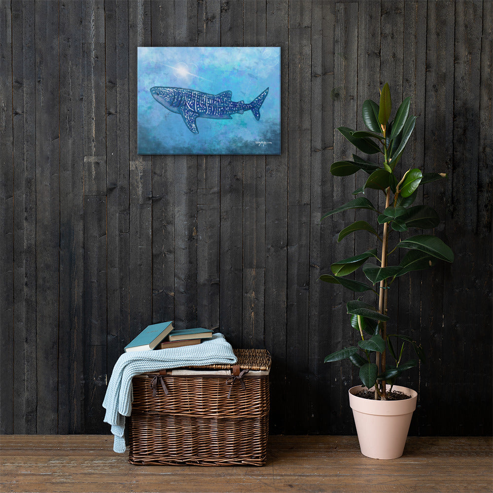 Sea Life Impression Whale Shark Fine Art Canvas Print 18" x 24"