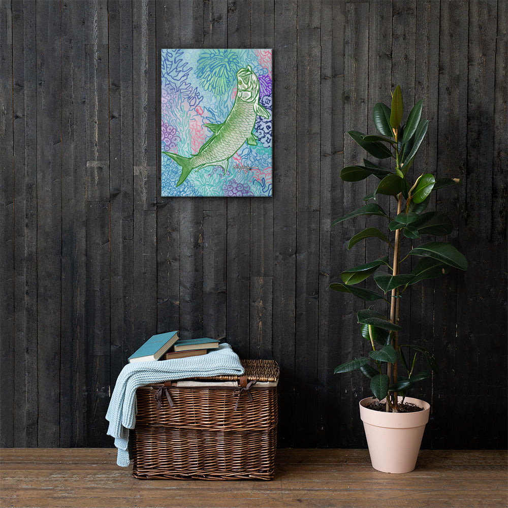 Sapphire Reef Tarpon Fine Fish Art Canvas Print 18" x 24"