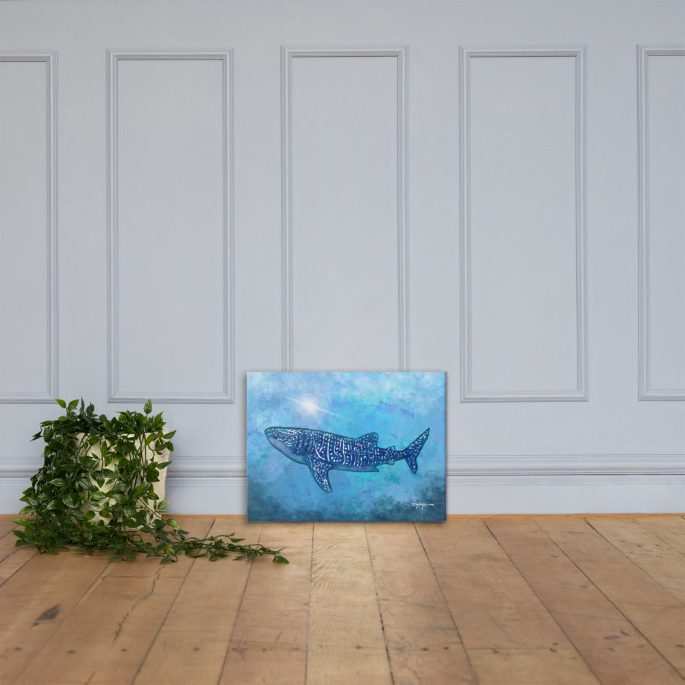 Sea Life Impression Whale Shark Fine Art Canvas Print 18" x 24"
