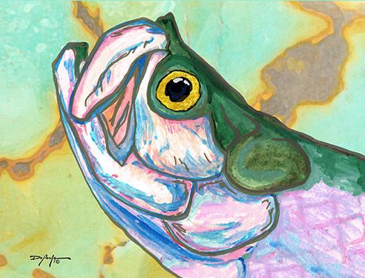 Tarpon Head Sportfish Fine Fish Art Canvas Print 18" x 24"
