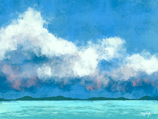 Water Clouds Fine Art Canvas 18" x 24"