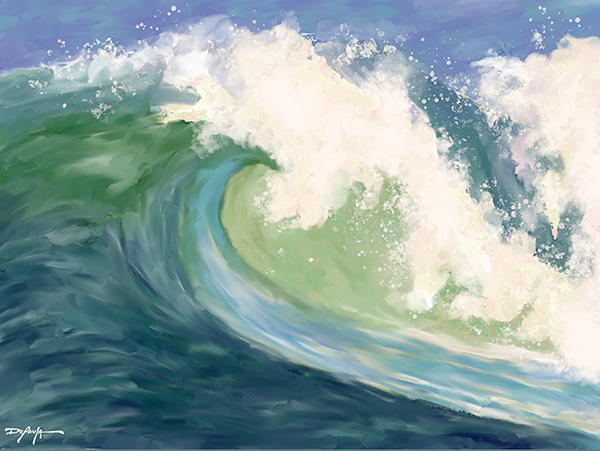 Crashing Emerald  Wave Fine Art Canvas Print 18" x 24"